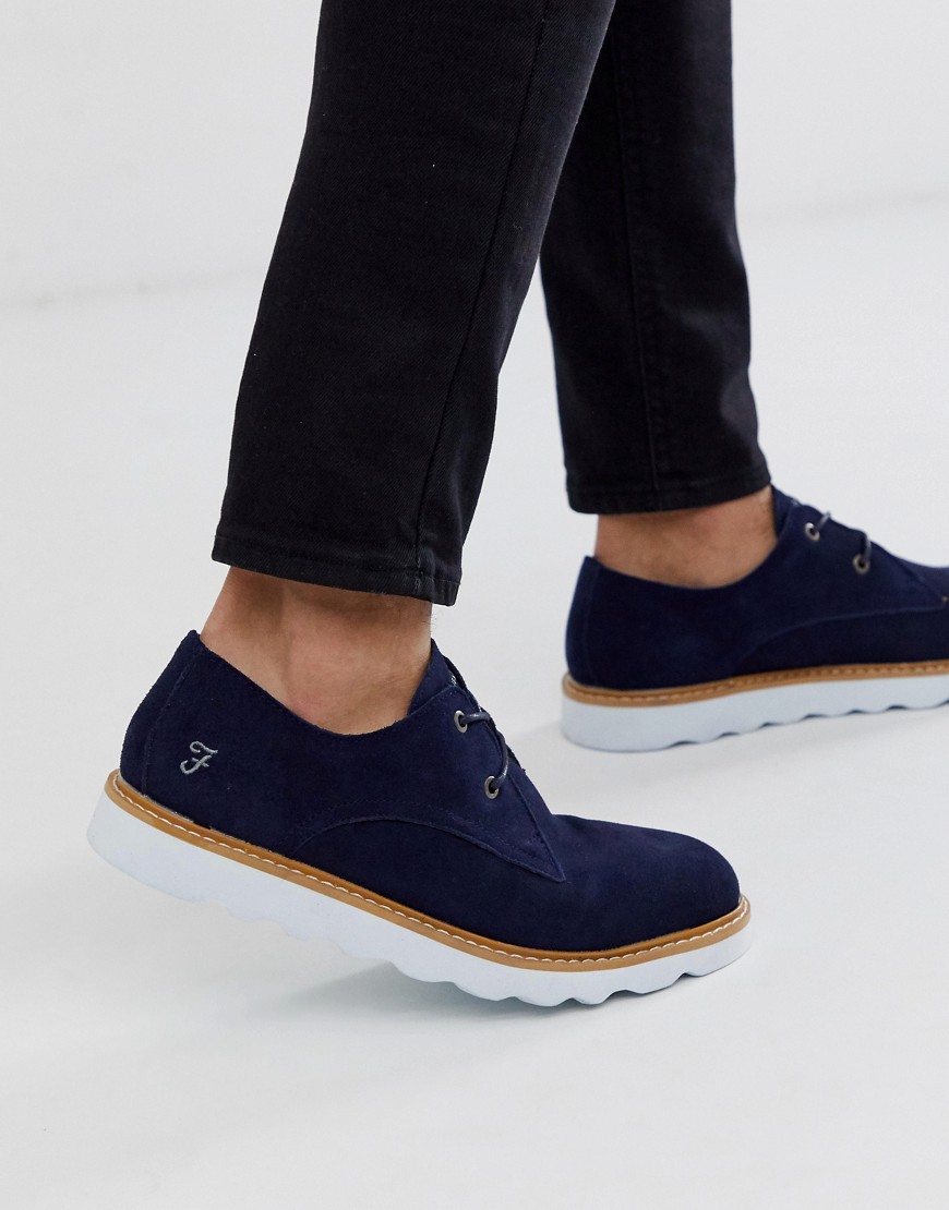 Farah suede lace up shoe in navy