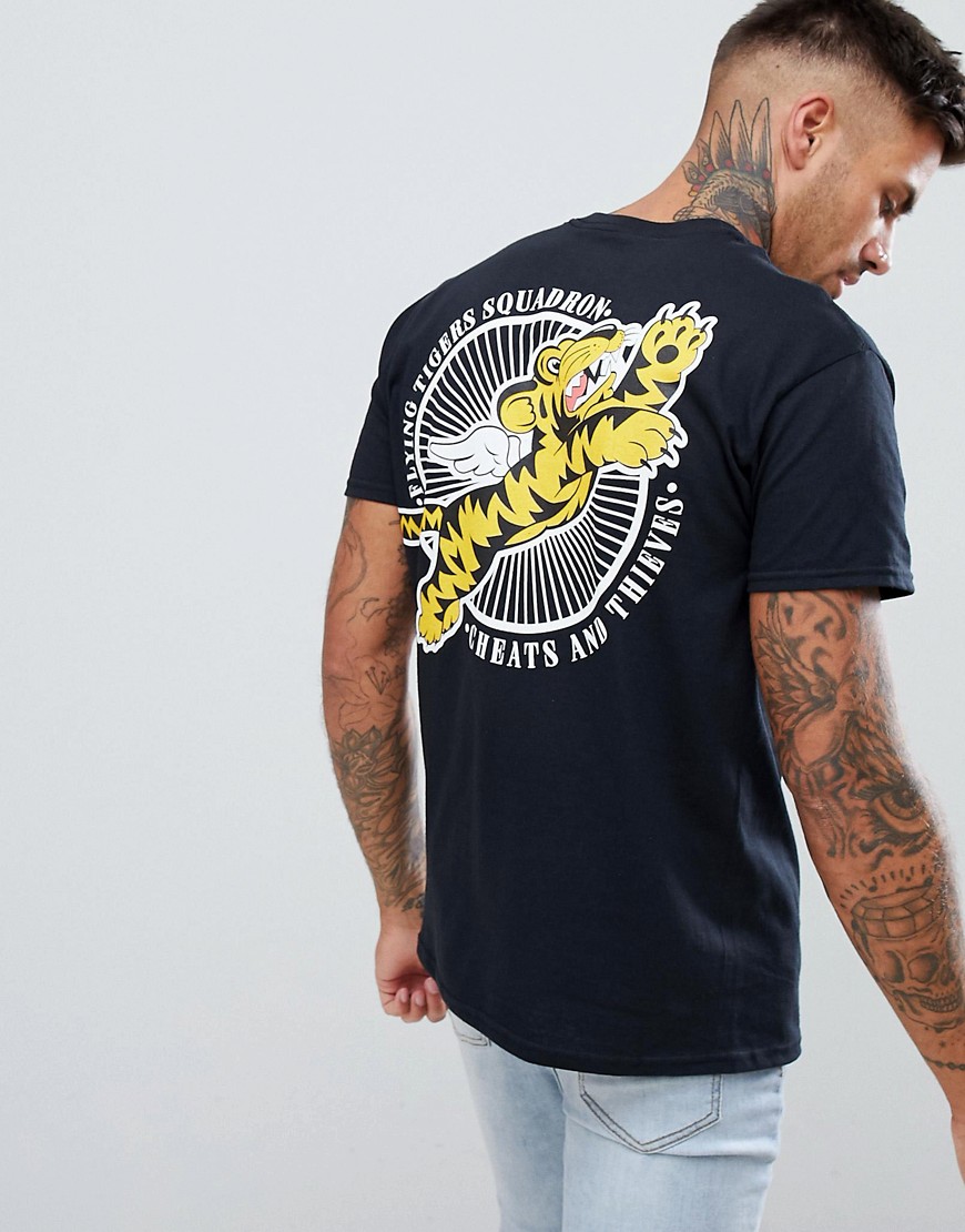 Cheats & Thieves Tiger Back Print T-Shirt - Black