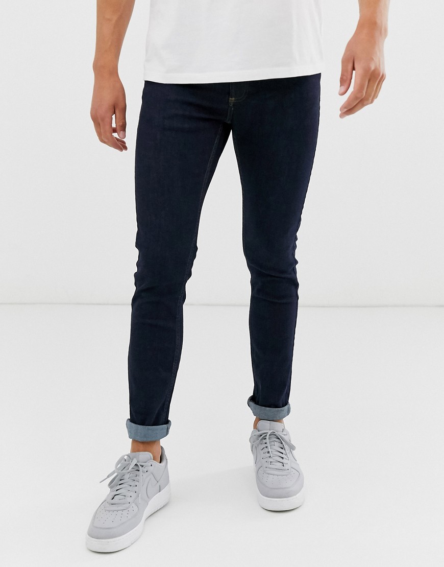Topman skinny jeans in raw blue