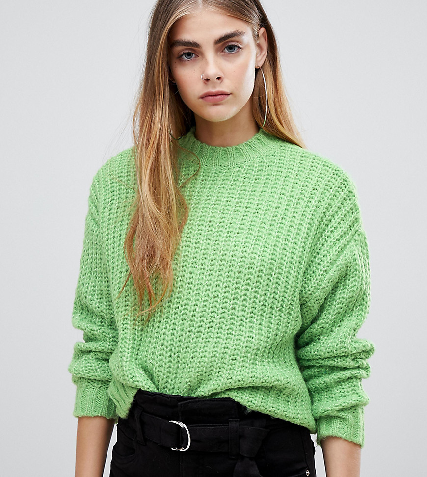 Bershka knitted jumper in green