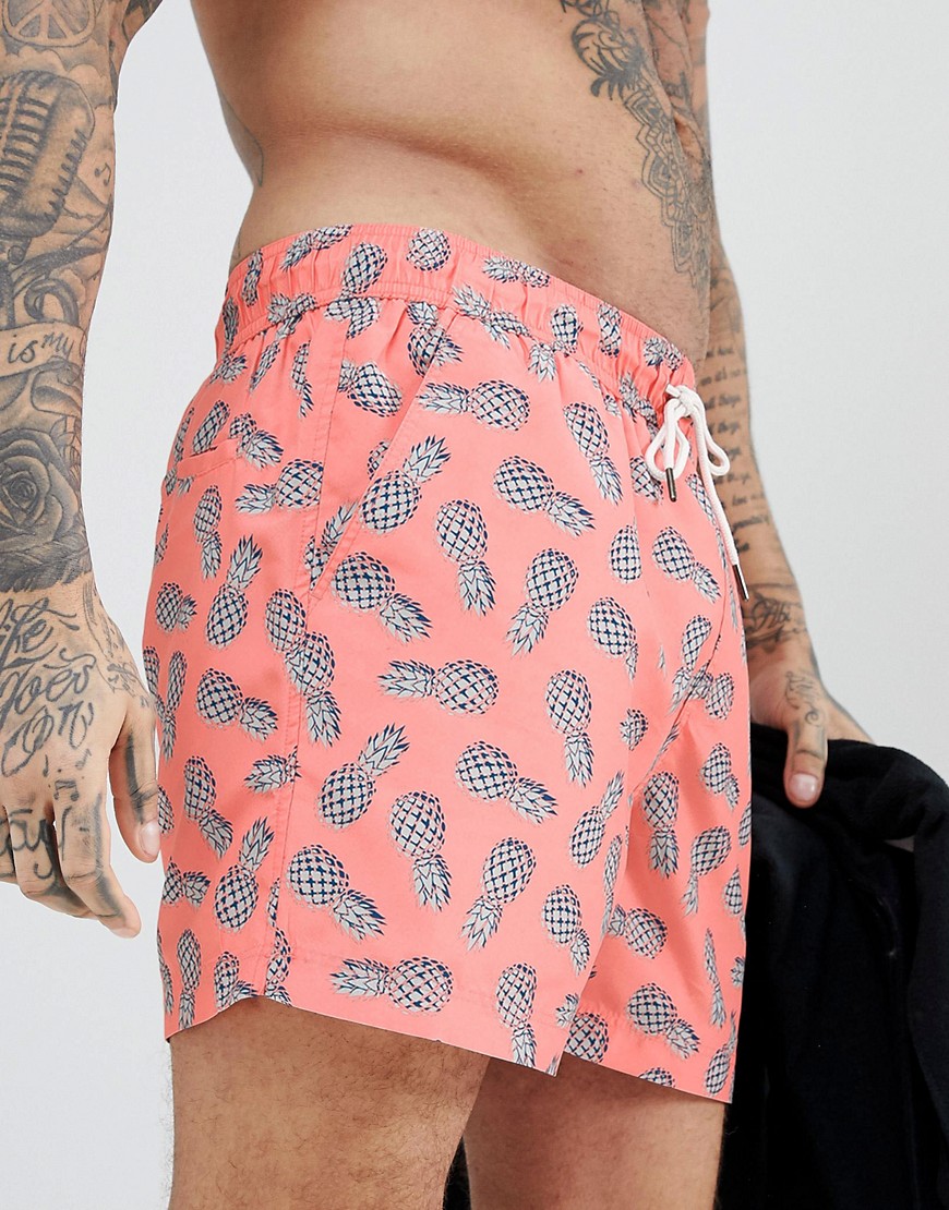 Threadbare pineapple swim shorts - Orange
