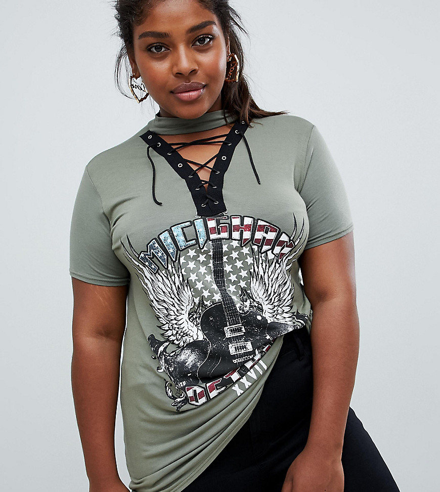 Koko rock print t-shirt - Khaki