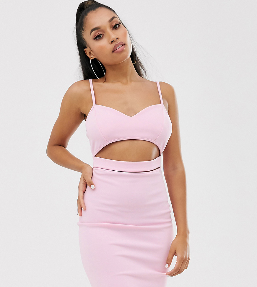 Fashionkilla Petite going out cut out waist mini dress in rose