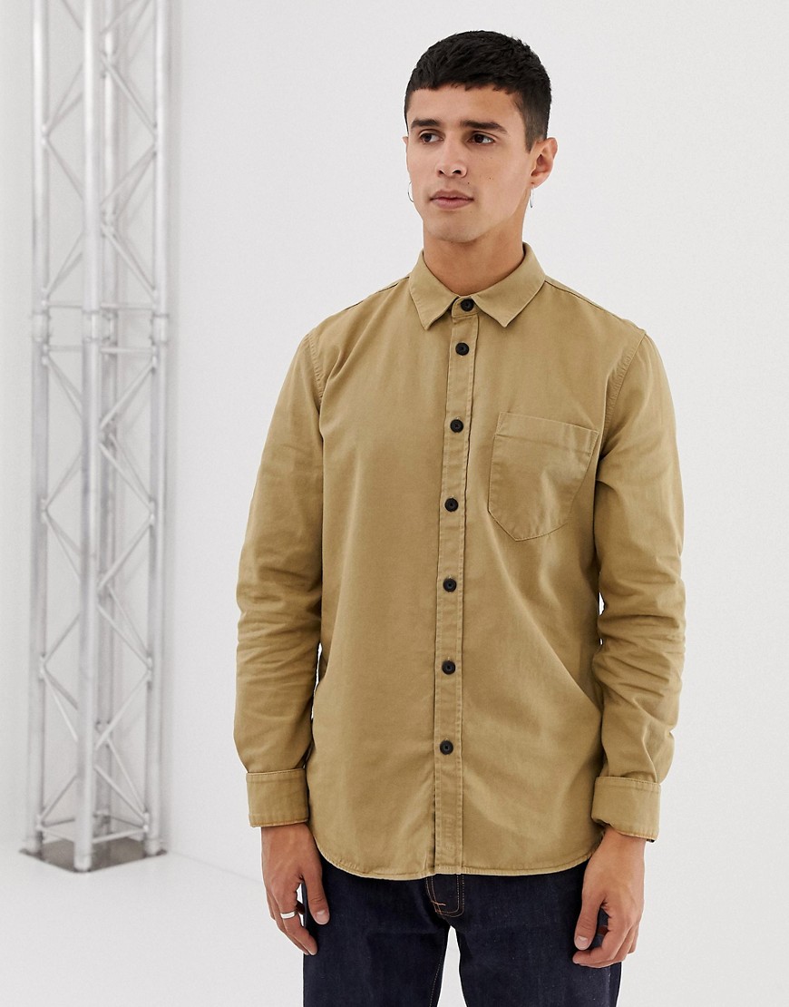 Nudie Jeans Co Henry one pocket shirt in sand