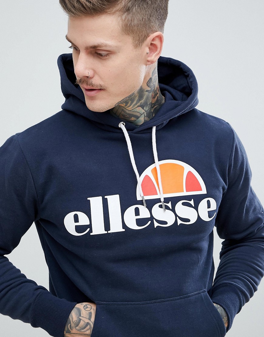 ellesse hoodie with classic logo in navy