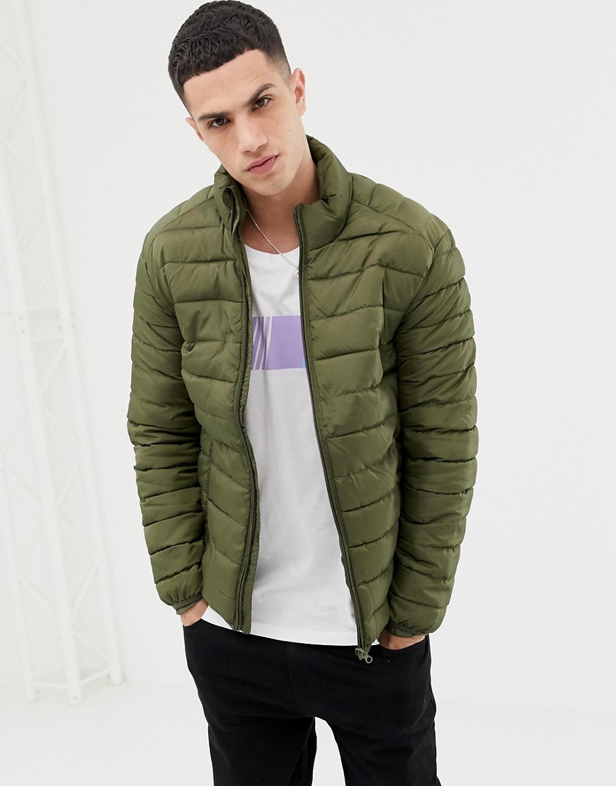 Only & Sons quilted jacket in khaki