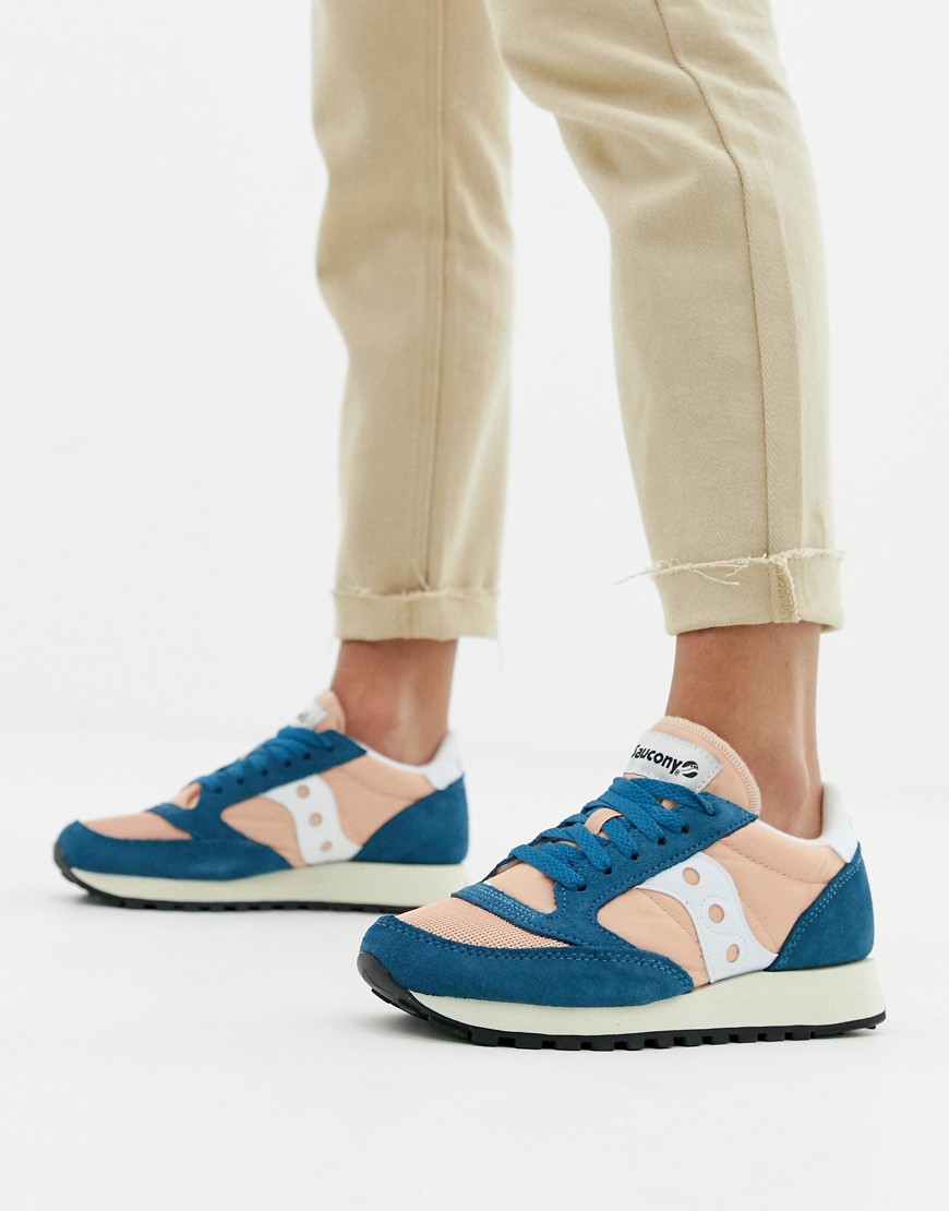 Saucony Pink and Blue Jazz Original Vintage Trainers