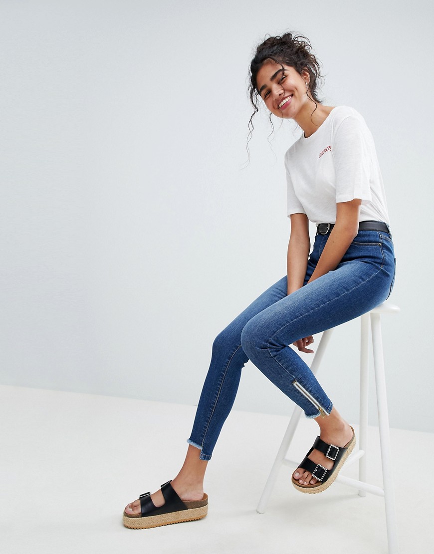 Brooklyn Supply Co Skinny Jeans with Zipped Step Hem