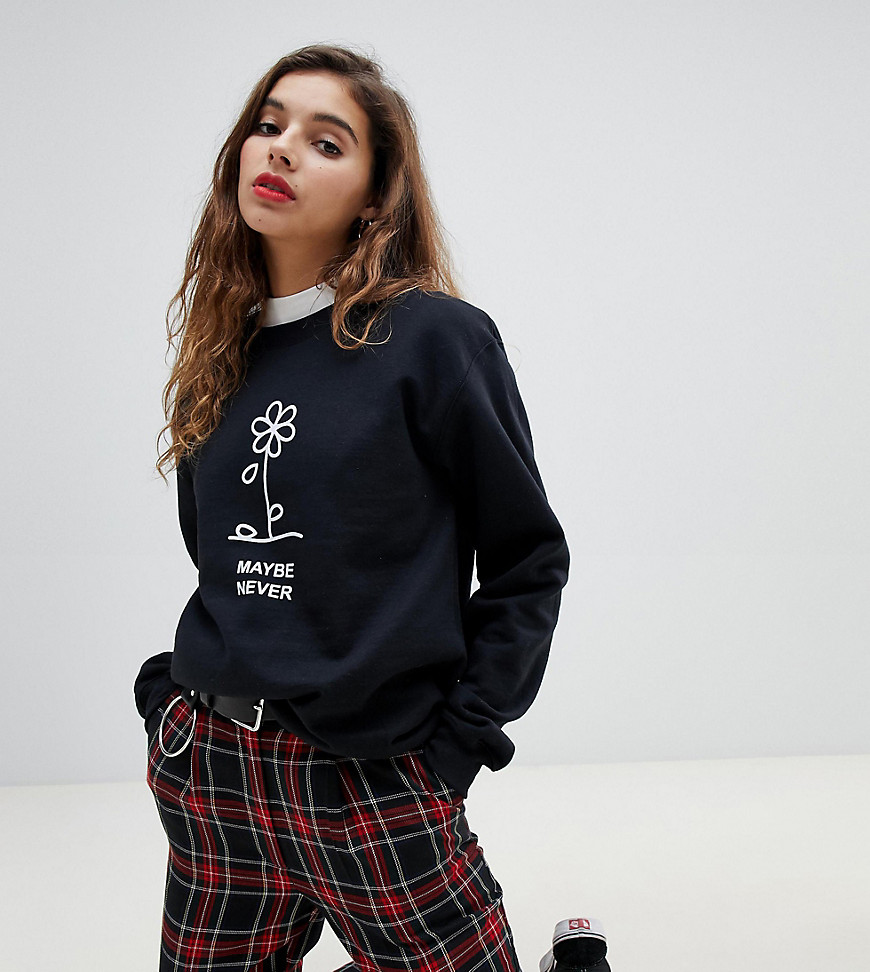 Adolescent Clothing oversized sweatshirt with maybe never print