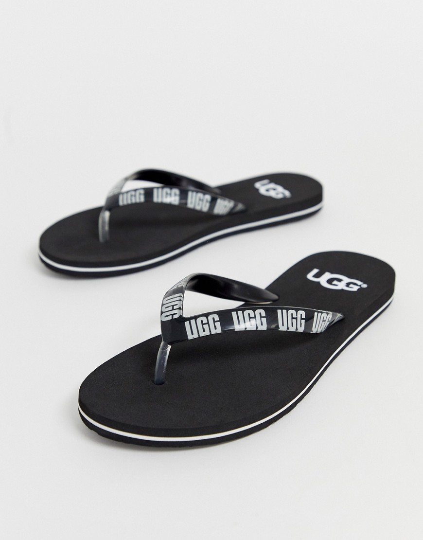 UGG Simi logo flip flops in black