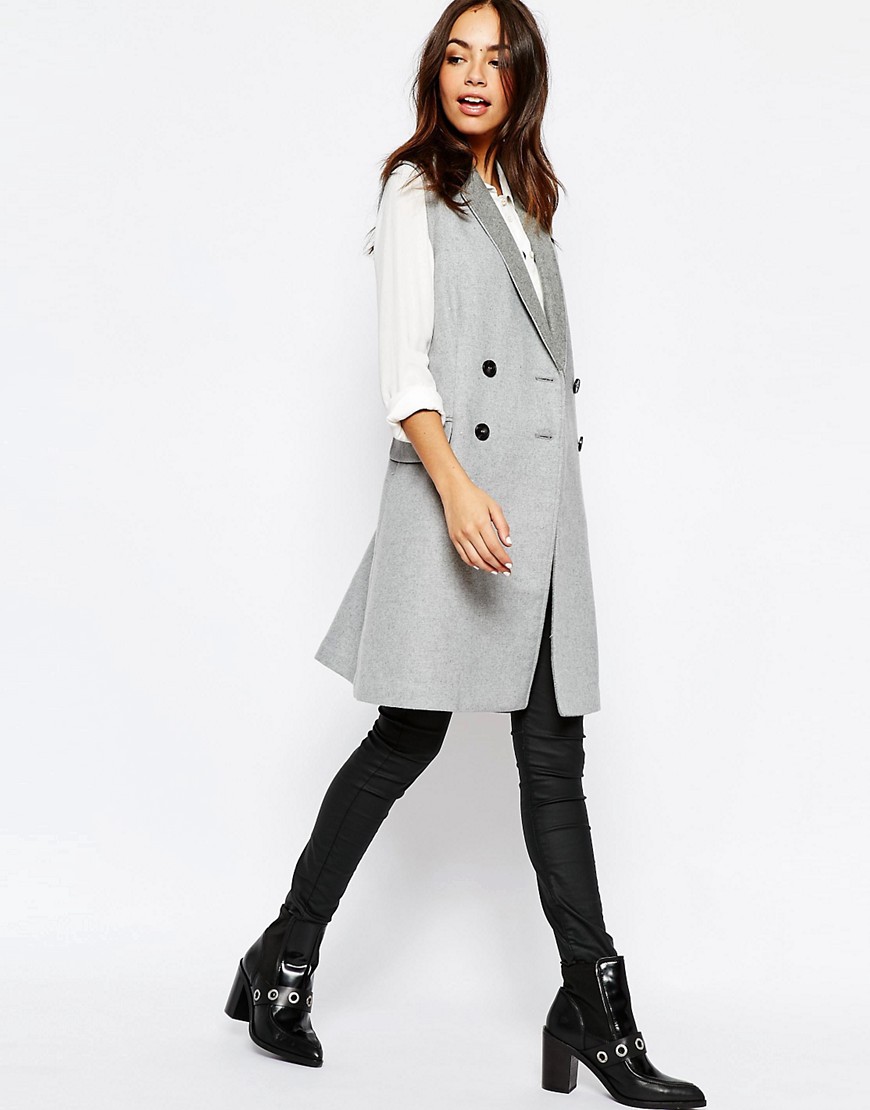 New Look | New Look Premium Sleeveless Coat at ASOS