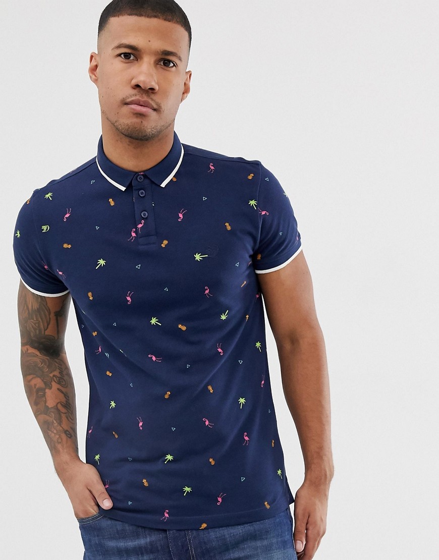 Tom Tailor polo with Maui all over print