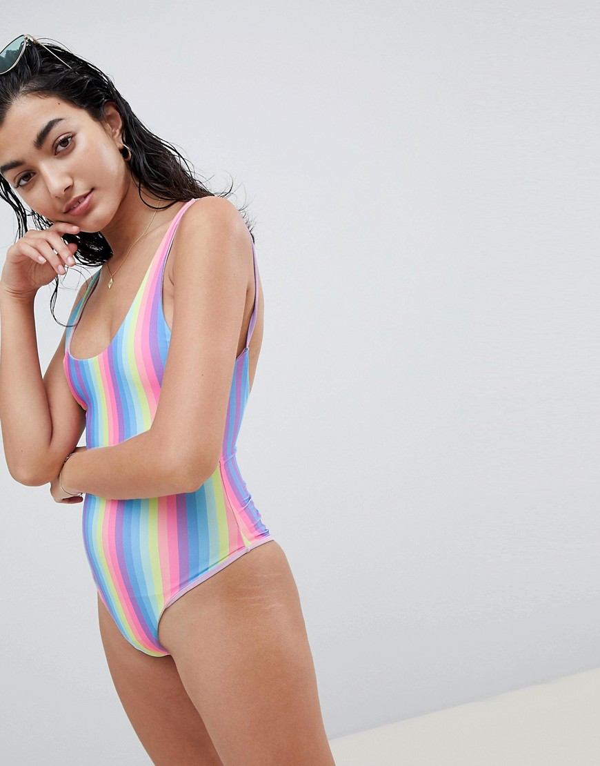 Kulani Kinis Rainbow Stripe Swimsuit