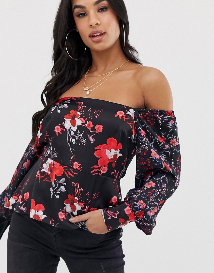Lipsy square neck floral blouse