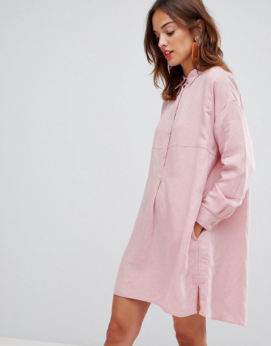 French Connection Oversized Shirt Dress in Linen Mix - Teagown
