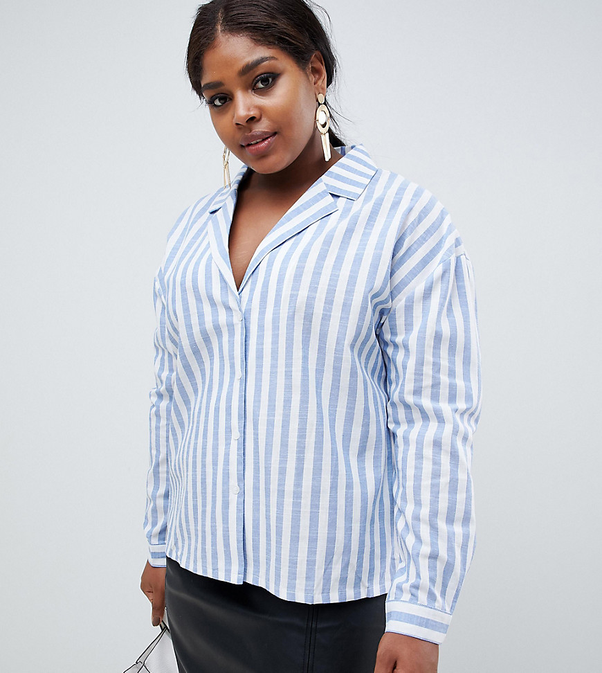 In The Style plus stripped poplin shirt