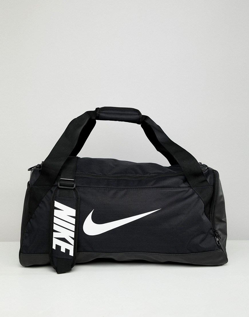 Nike Black Swoosh Logo Duffle Bag