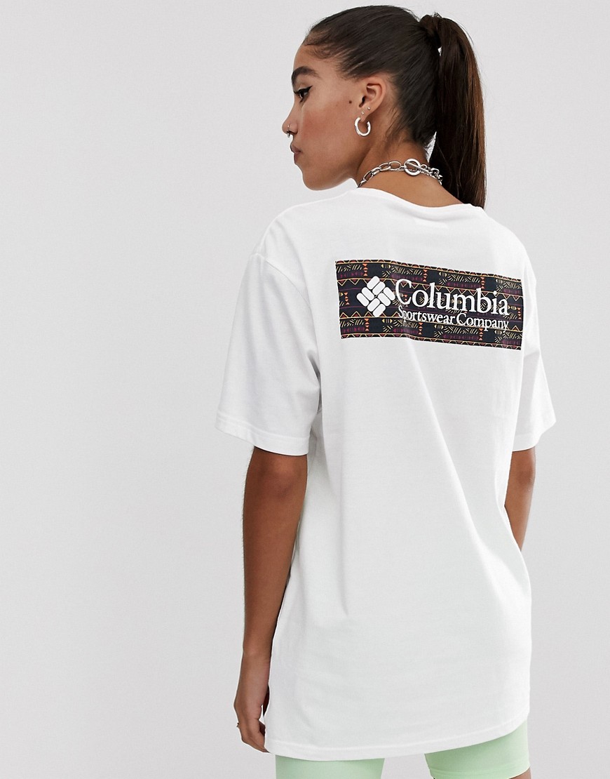 Columbia North Cascades T-shirt In Shadow Print-white
