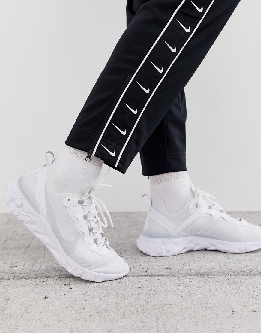 Nike react element 55 premium trainers in white