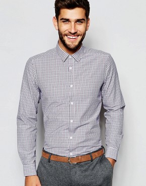 ASOS Smart Shirt In Long Sleeve With Grid Check