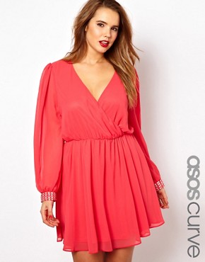 Image 1 of ASOS CURVE Dress With Embellished Cuff