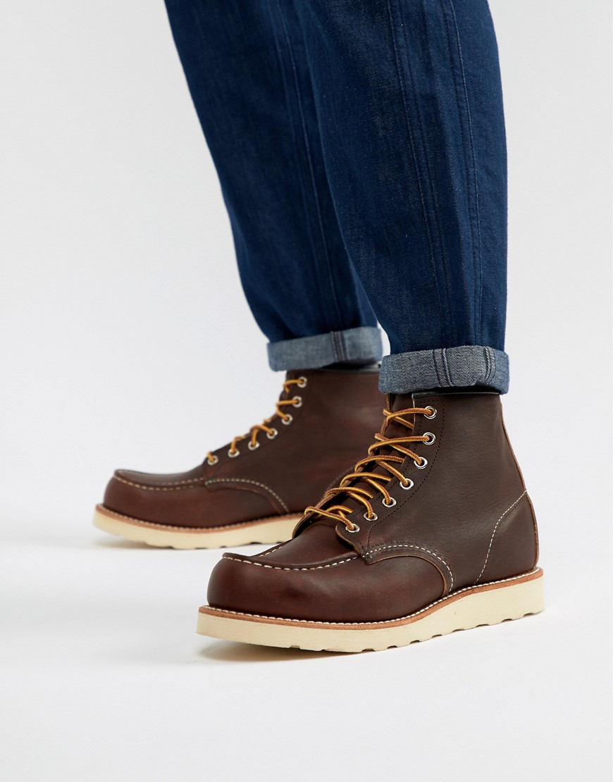 Red Wing 6 Inch Classic moc toe boots in briar oil slick leather - Brown