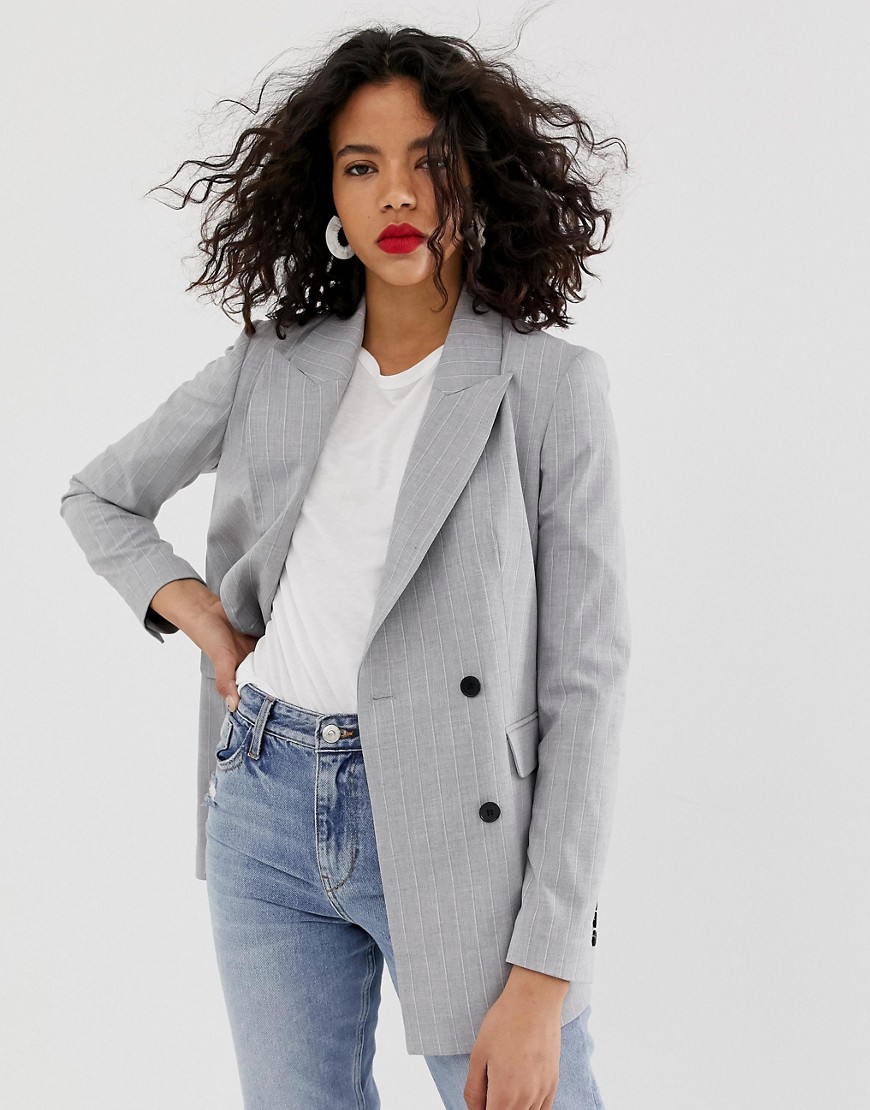 Selected Femme check double breasted blazer