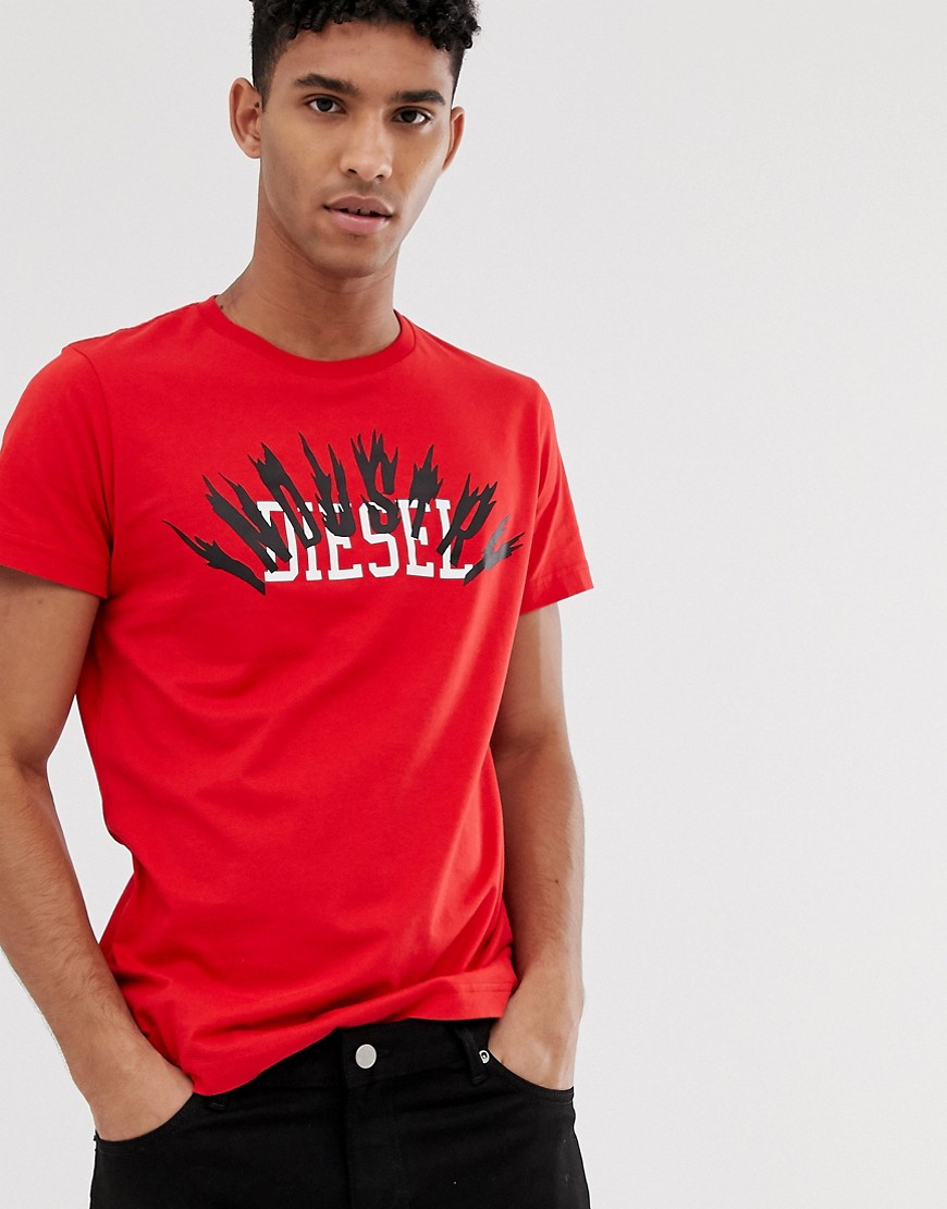 Diesel T-Diego A10 industry print logo t-shirt in red
