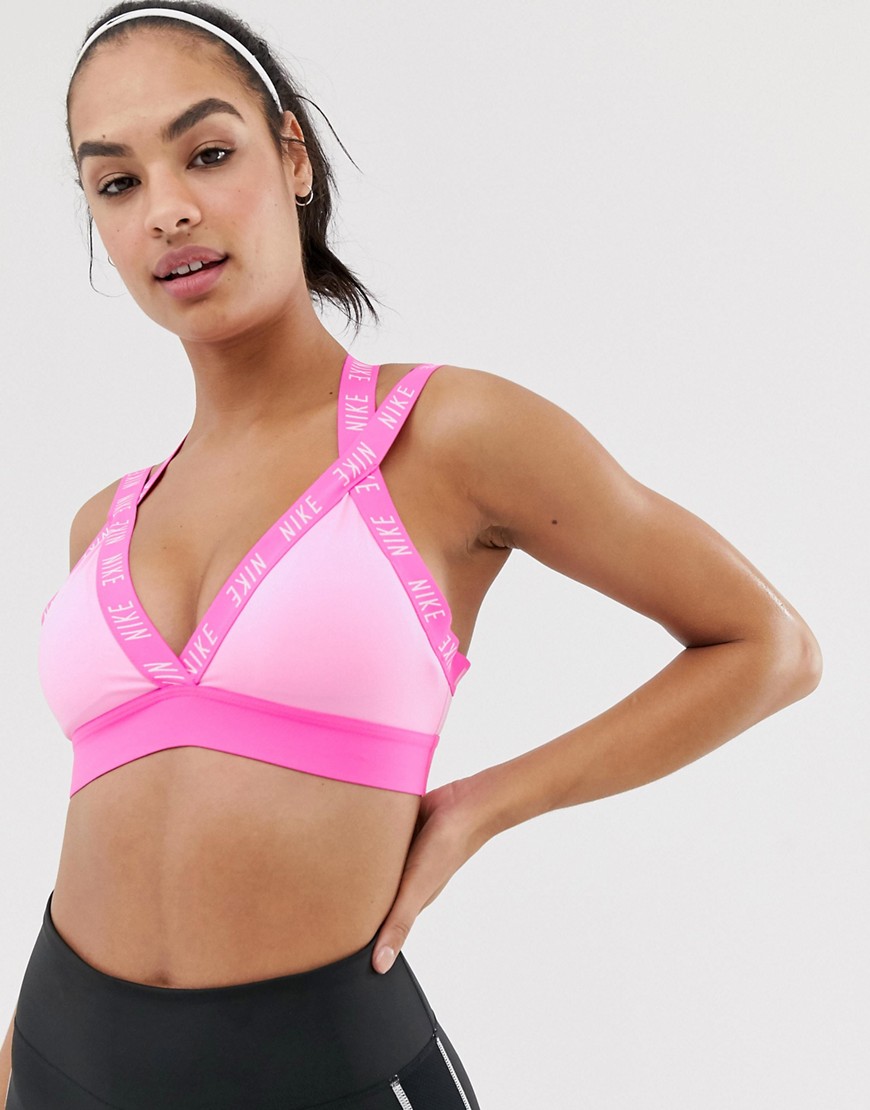 Nike Training Victory Compression HBR sports bra with large logo
