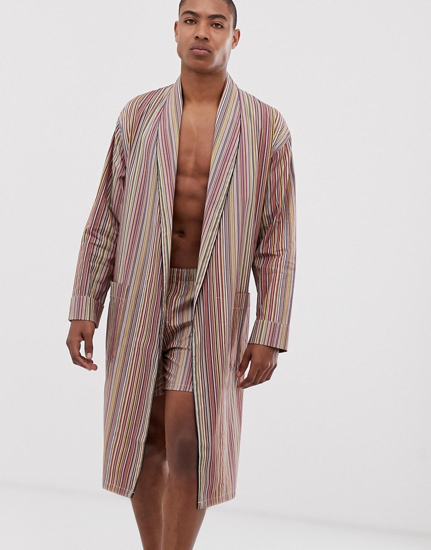 Paul Smith lightweight dressing gown in multi stripe