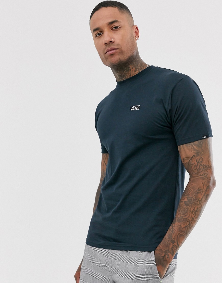 Vans t-shirt with small logo in navy Exclusive at ASOS