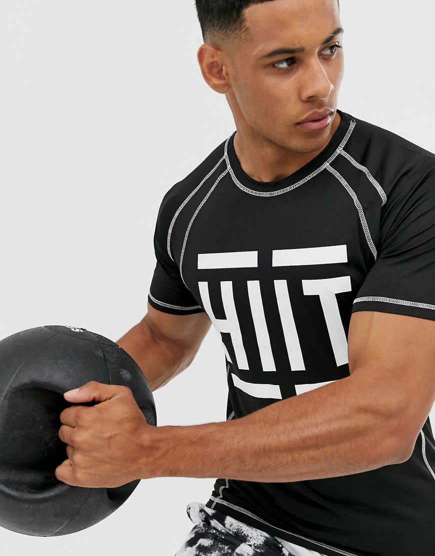 HIIT muscle fit logo t-shirt in black