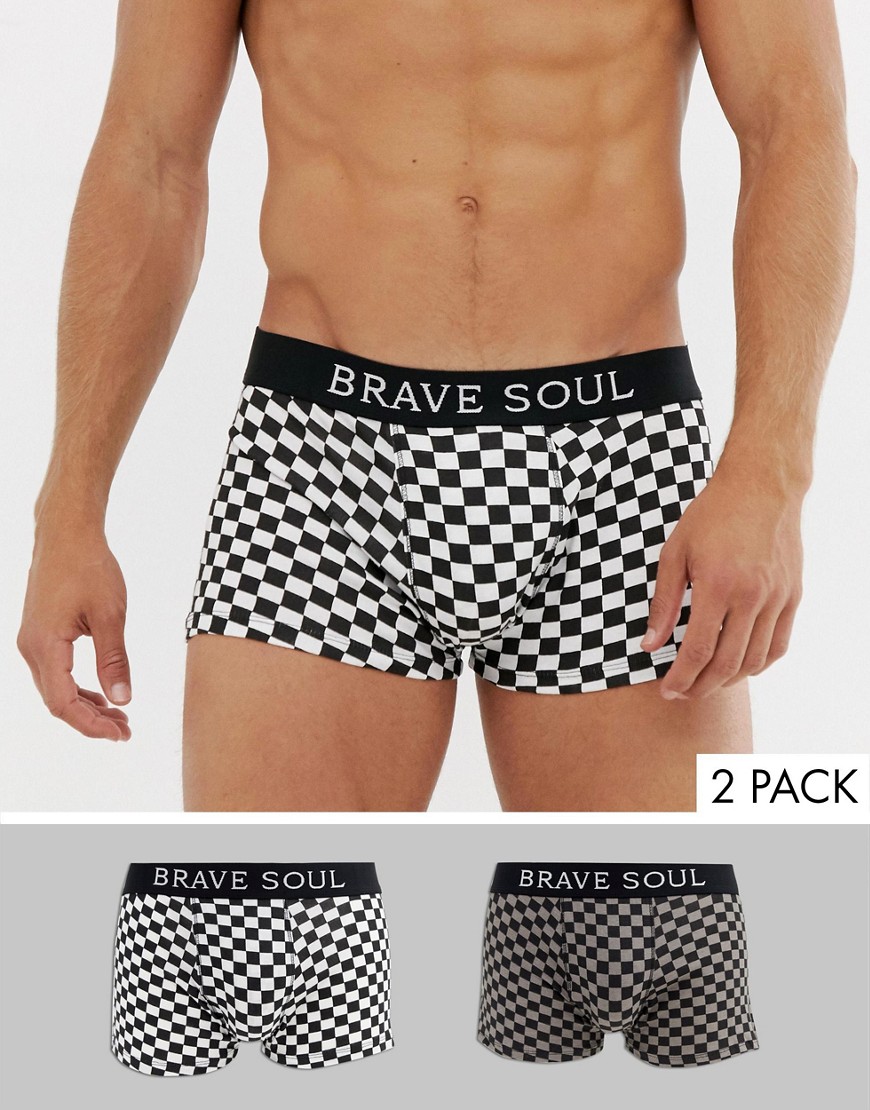 Brave Soul 2 Pack Checkerboard Trunks