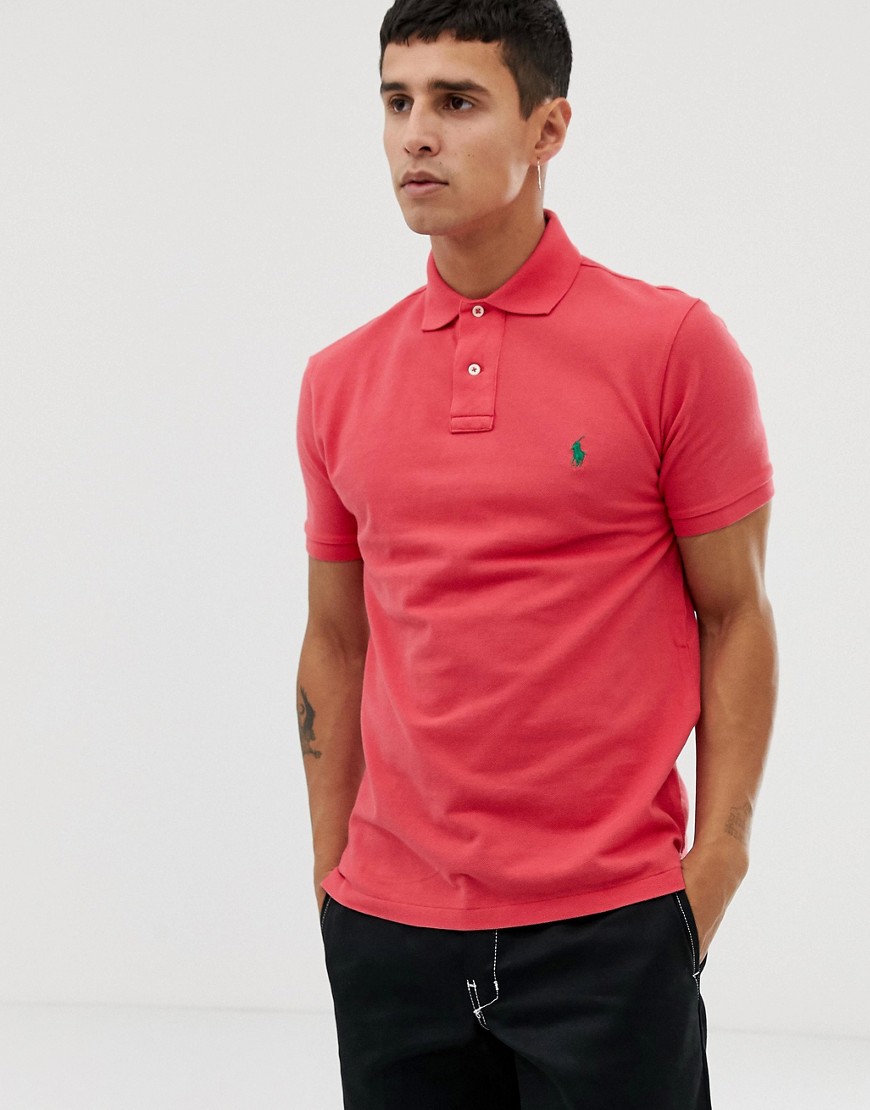 Polo Ralph Lauren slim fit pique polo in red