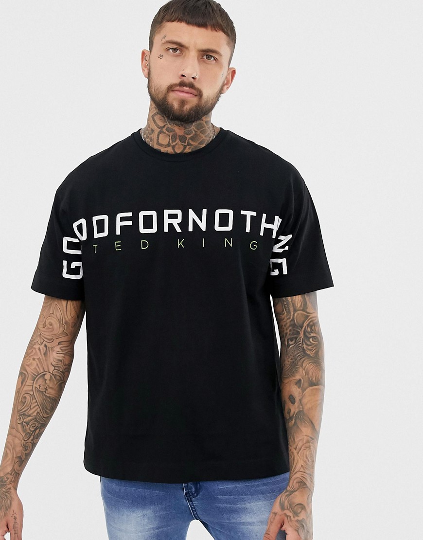 Good For Nothing oversized t-shirt with large logo in black