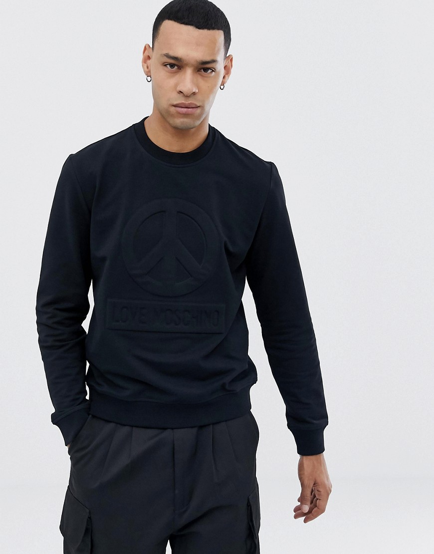 Love Moschino embossed logo sweater - Black