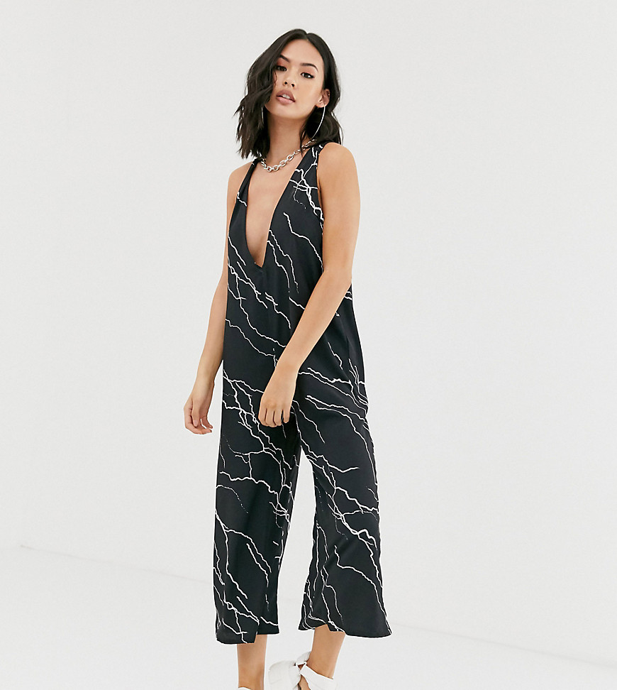 Another Reason relaxed wide leg jumpsuit in lightening print