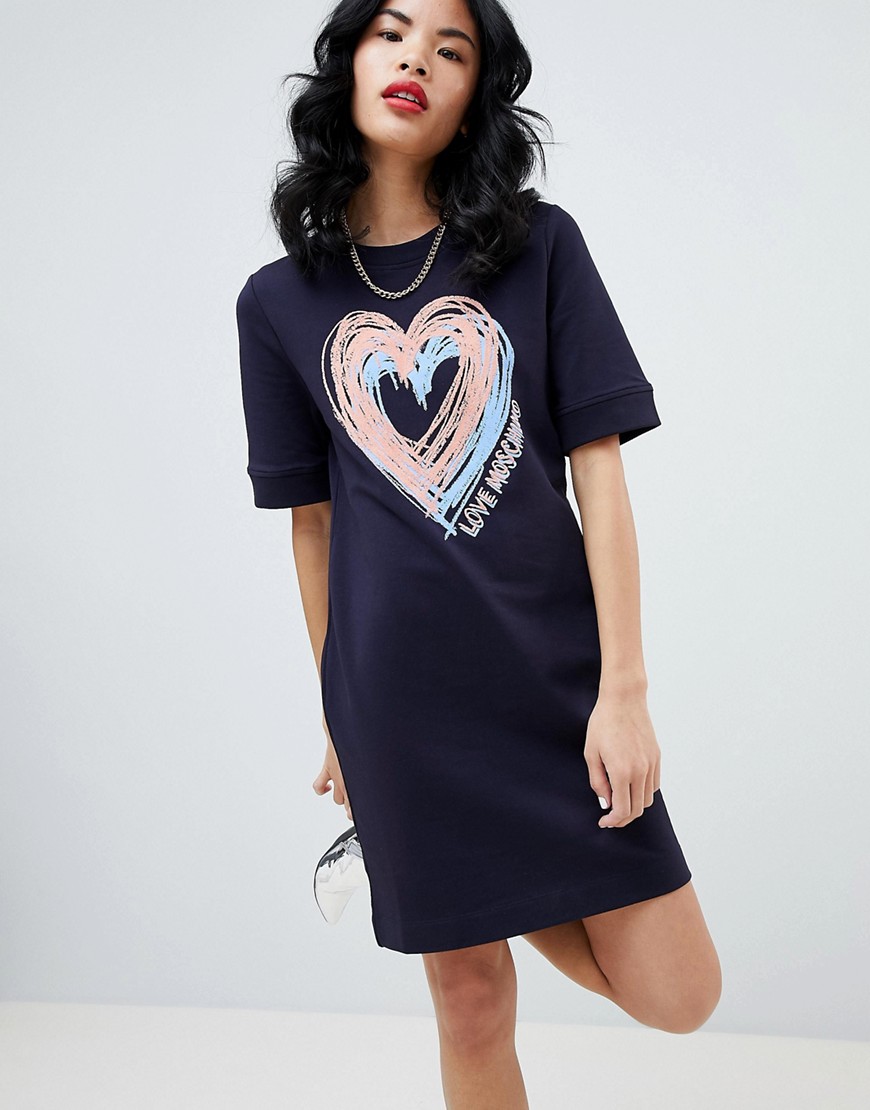 Love Moschino Chalk Heart Dress - Y78