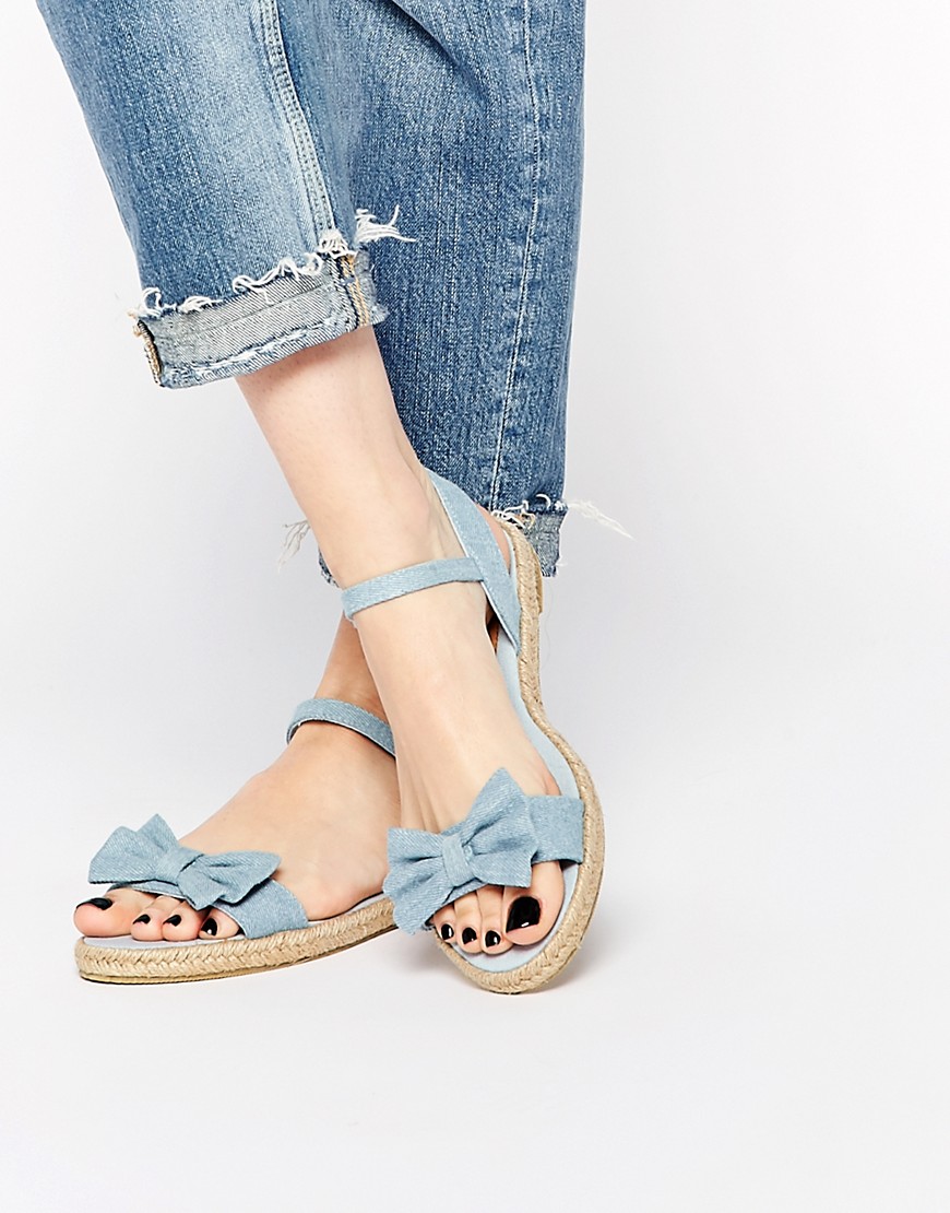 ASOS JUNO Espadrille Bow Sandals - Chambray