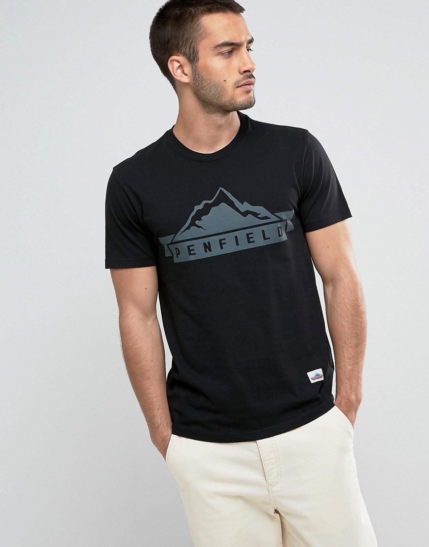 Penfield Mountain Logo T-Shirt Regular Fit in Black - Black