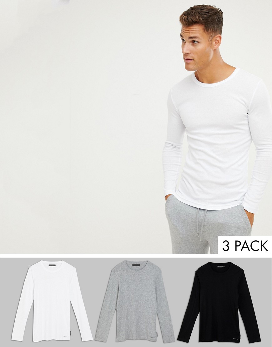 French Connection 3 Pack Crew Neck Long Sleeve Top
