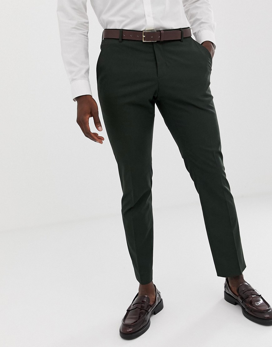 Selected Homme Dark Green Suit Trouser In Slim Fit
