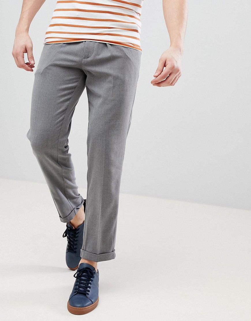 FoR Cropped Tailored Trousers In Grey