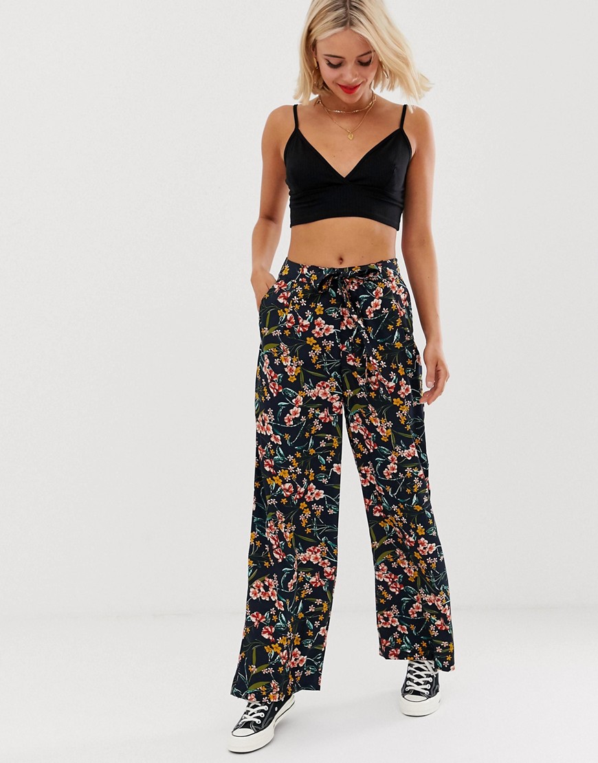Brave Soul wide leg trousers in floral print