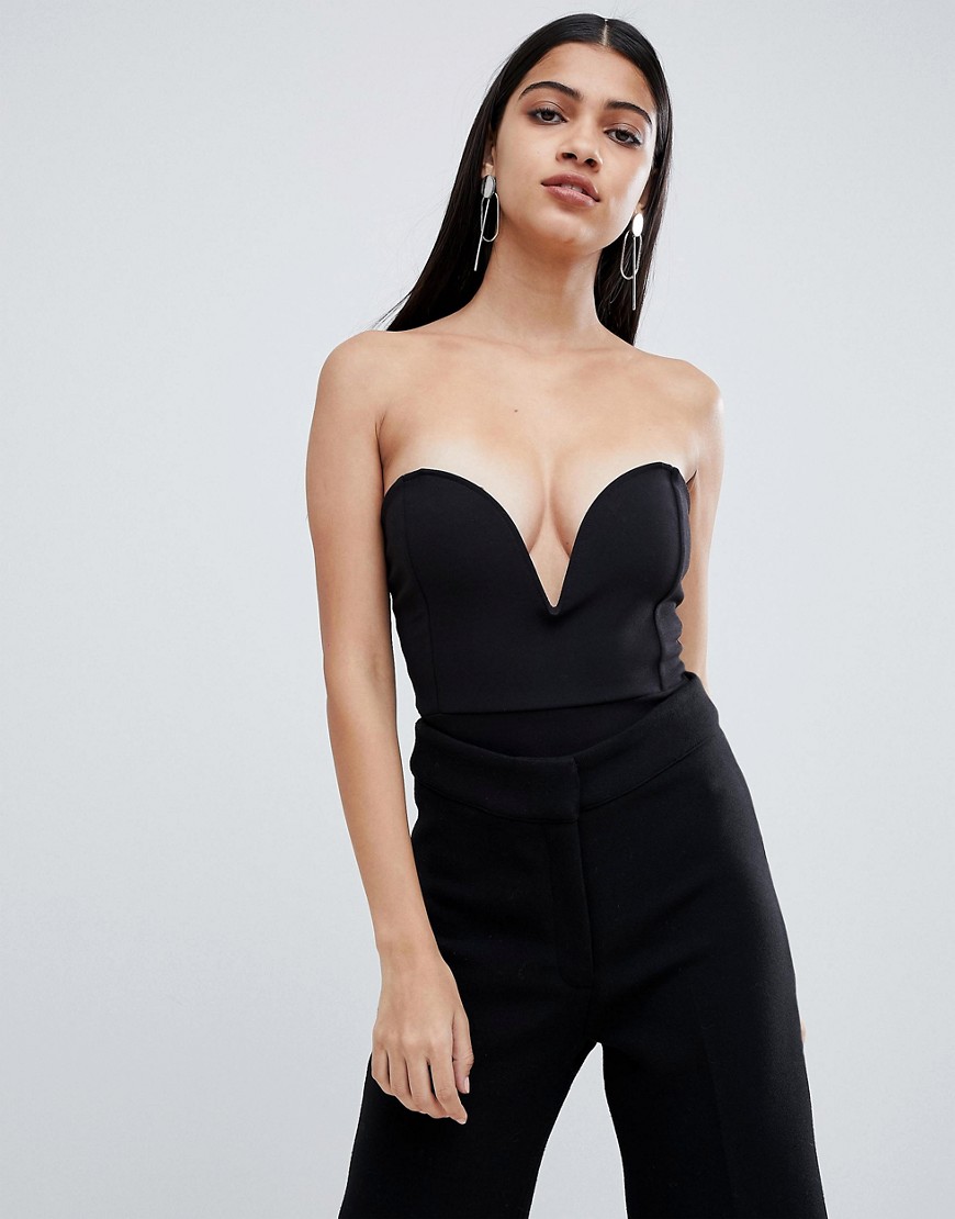 Lasula plunge front body in black