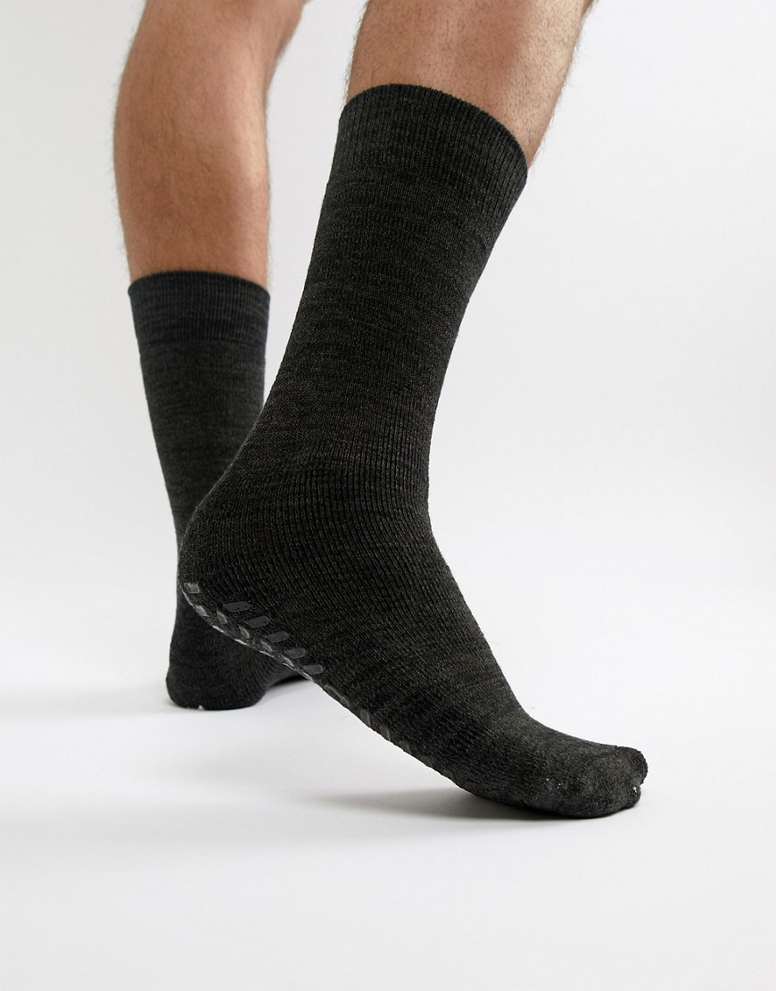 Totes slipper socks in charcoal - Charcoal