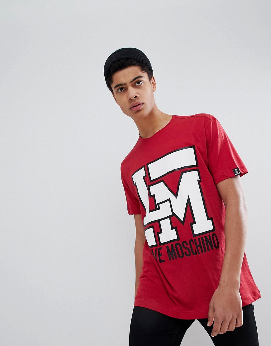 Love Moschino Printed Logo T-Shirt - Red
