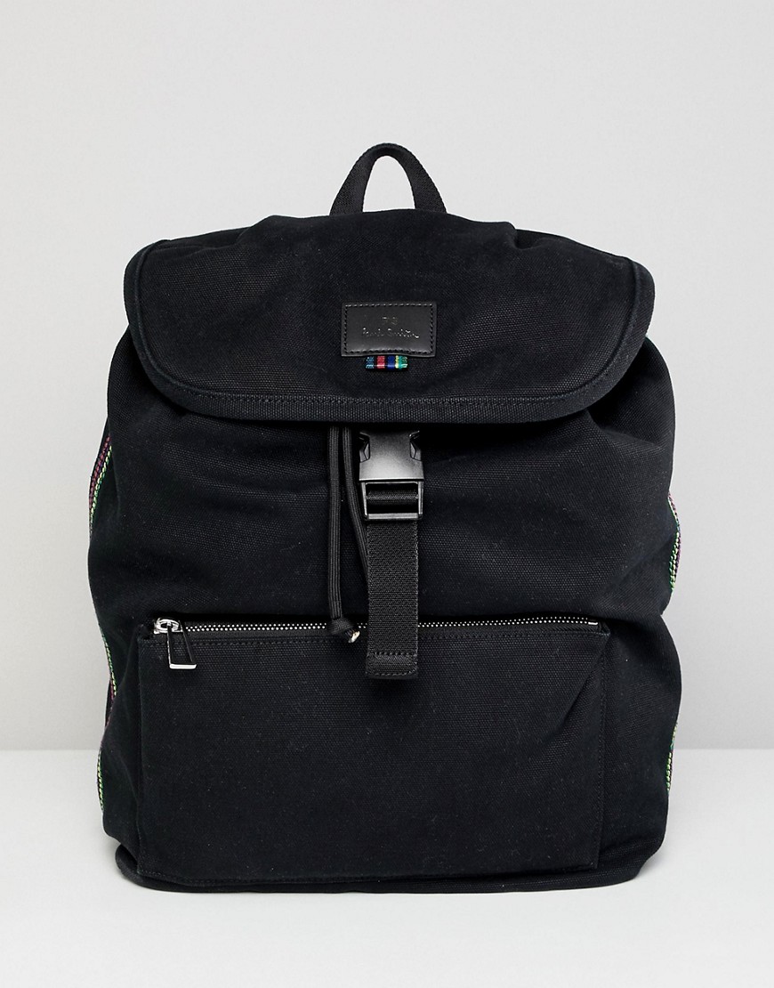 PS Paul Smith Washed Canvas Backpack In Black - Black