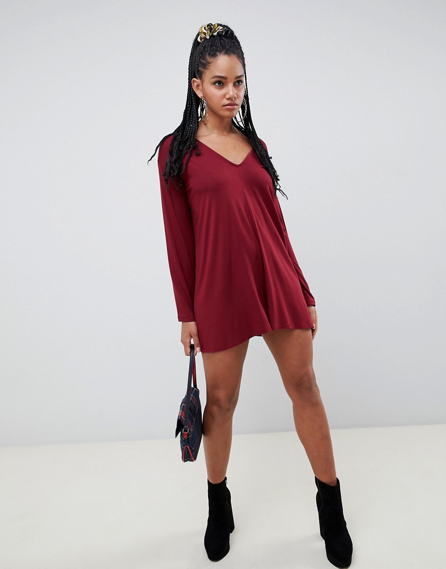 ASOS DESIGN swing playsuit with fluted sleeve