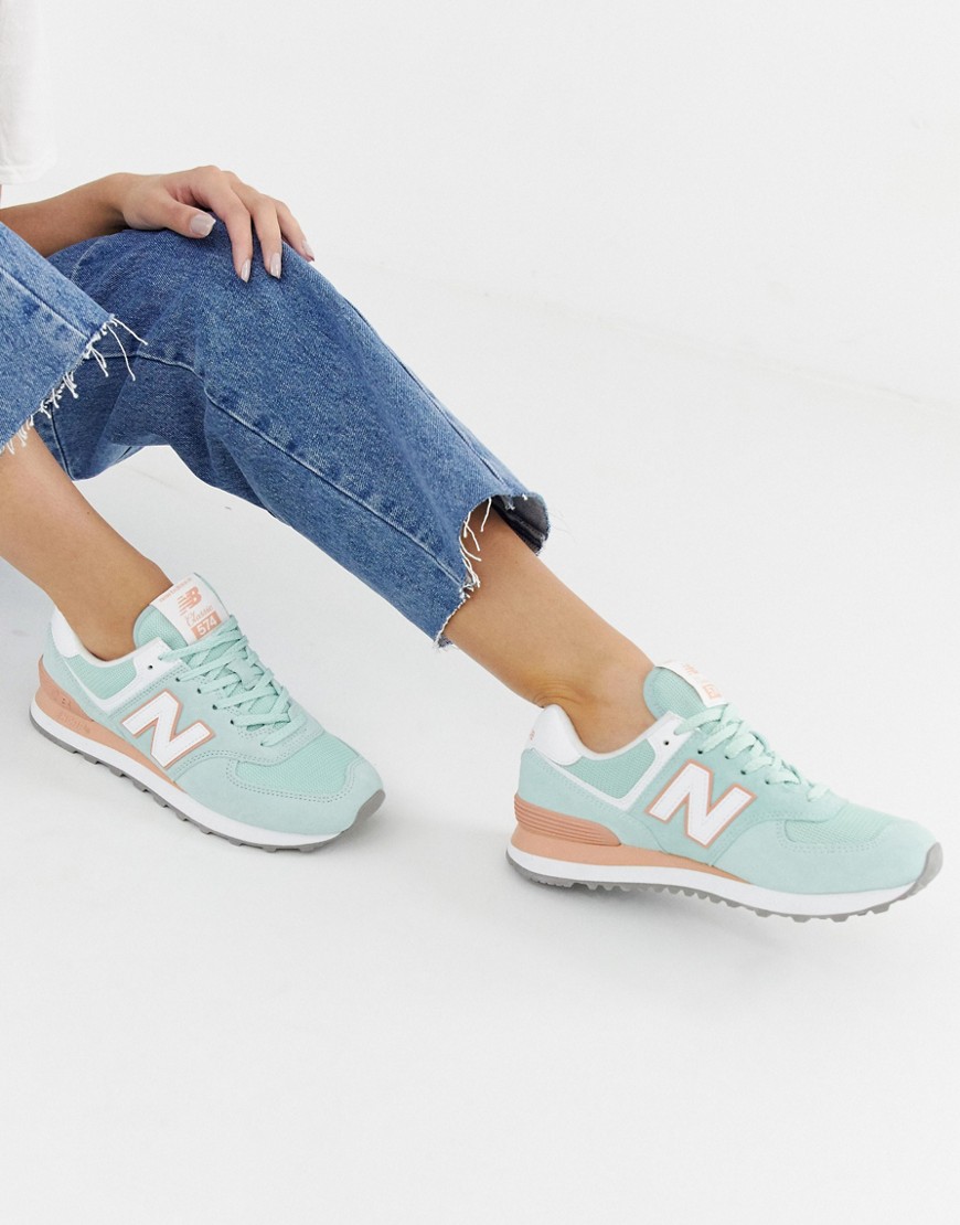 New Balance 574 Pastel trainers in mint